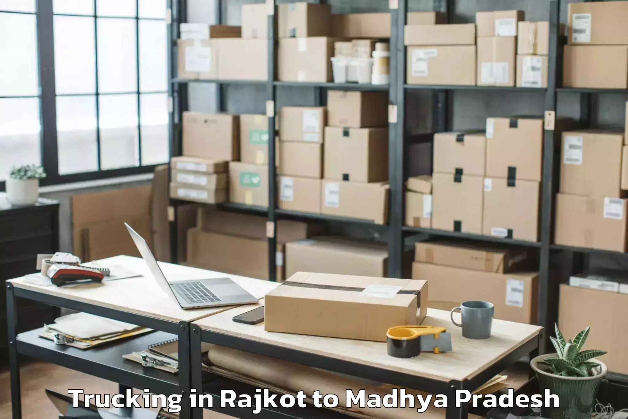 Book Rajkot to Peoples University Bhopal Trucking Online